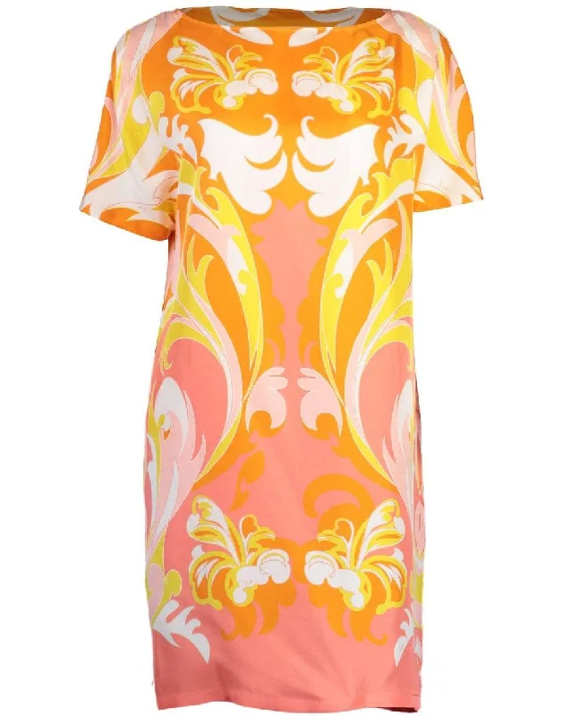 Tropicana Print Silk Twill Dress