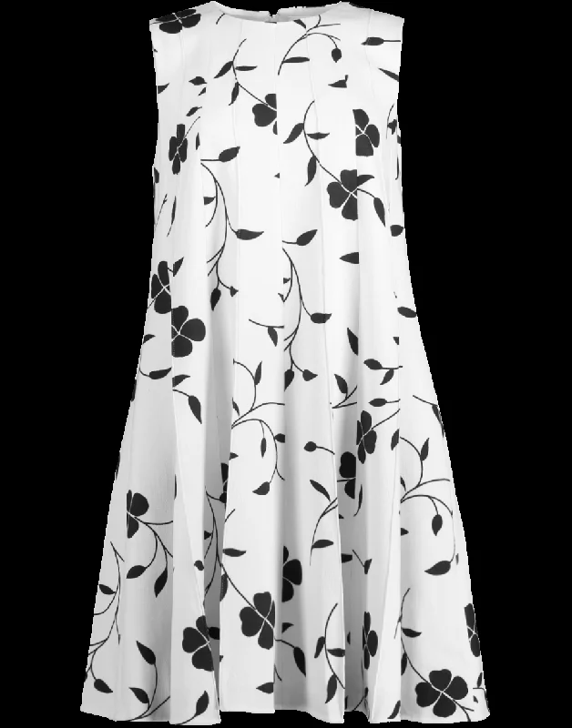 Ivory Floral Print Swing Dress