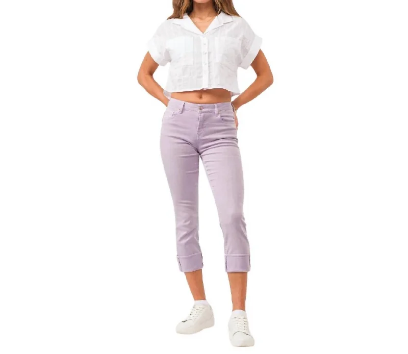 Blaire High Rise Slim Straight Jean In Orchid Petal