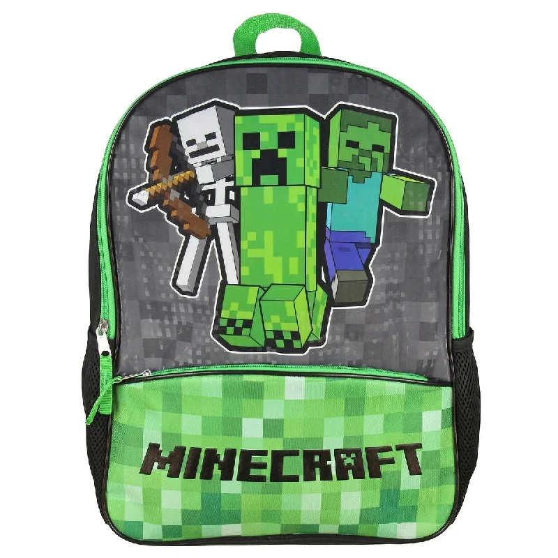 Minecraft Shimmer Pixel Characters 16" Backpack - One Size