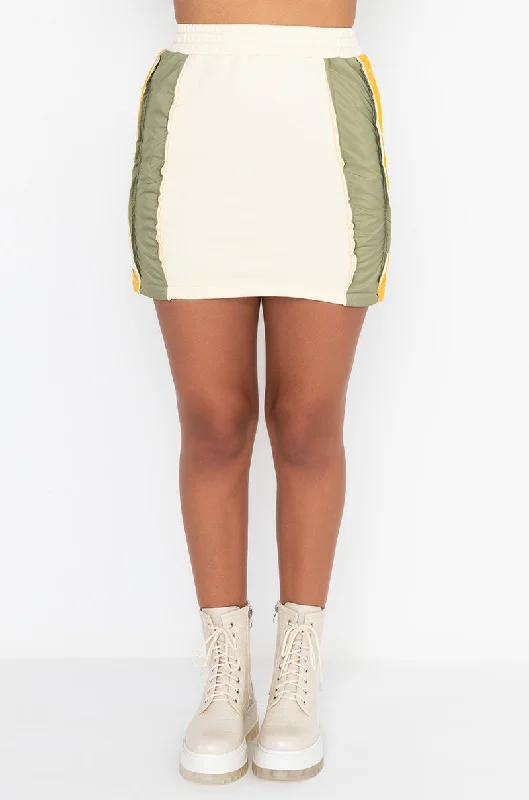 TAP IN MINI SKIRT BEIGE MULTI