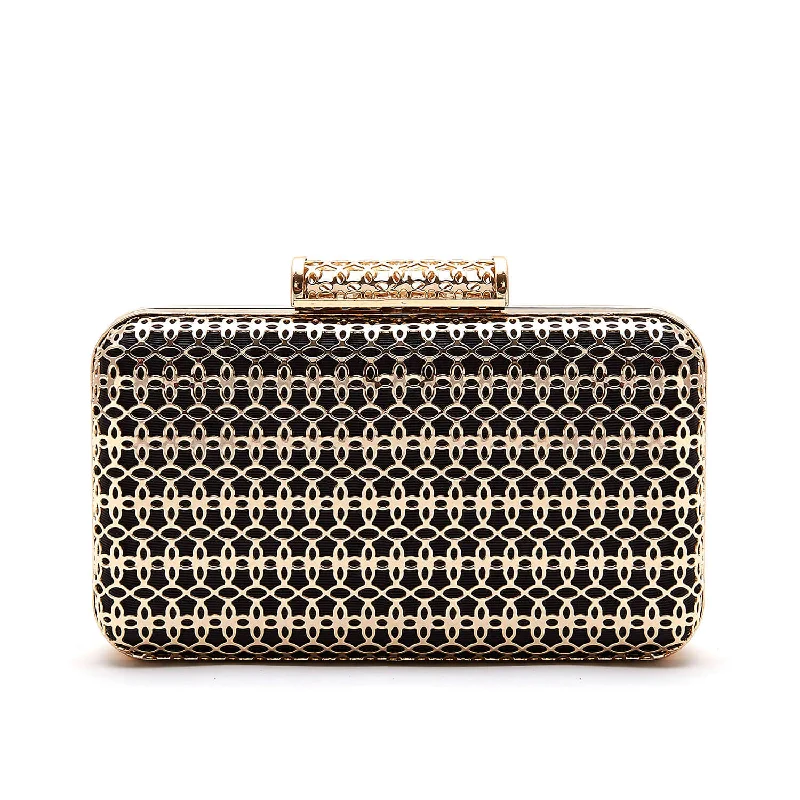 SKYE Metal Evening Clutch Bag - Gold