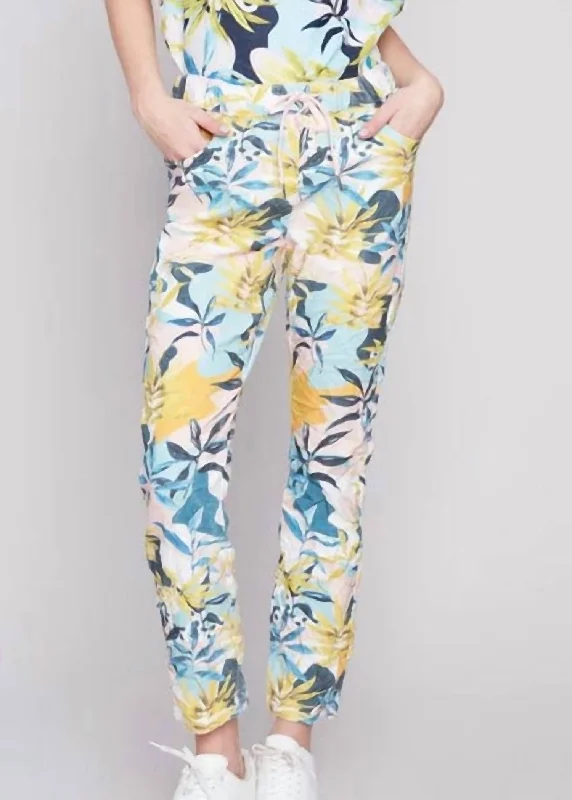 Printed Balneaire Resort Cropped Jogger In Multi