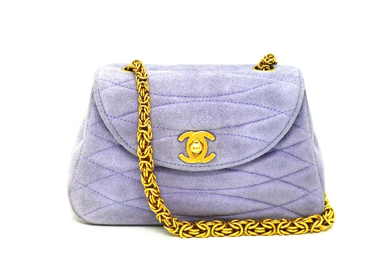 Chanel Vintage Rare Lilac Purple Suede Mini Flap