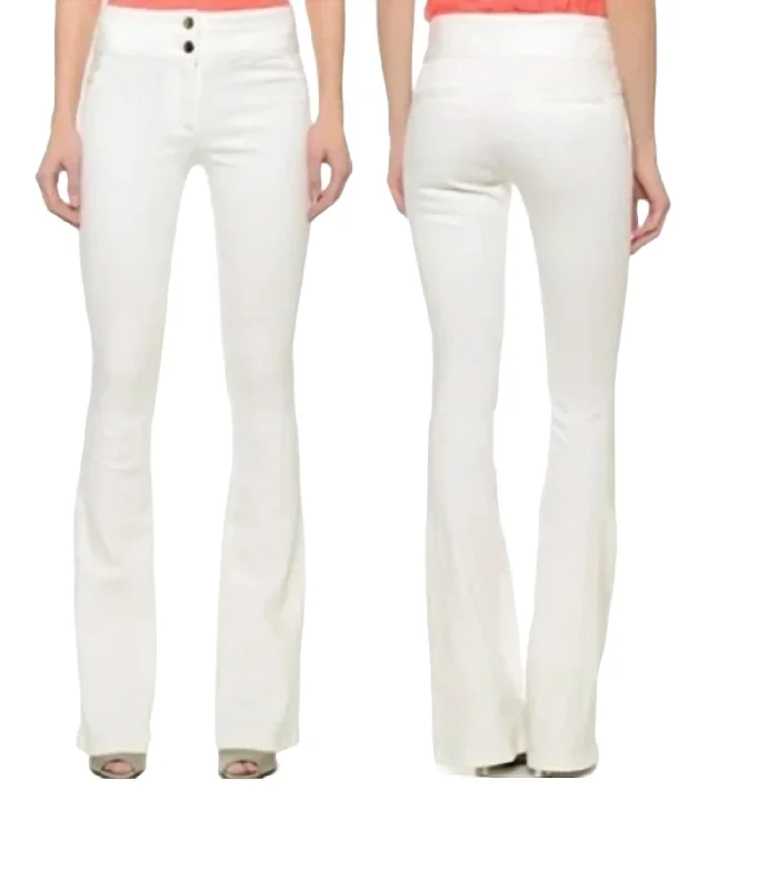 Flare Leg Pant In White