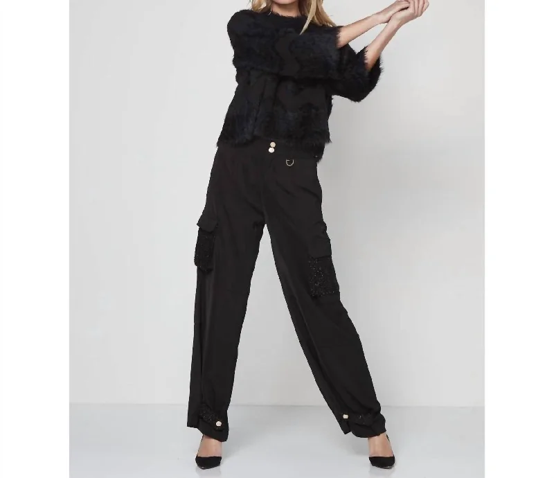 Sofia Trousers Pockets Pants In Black