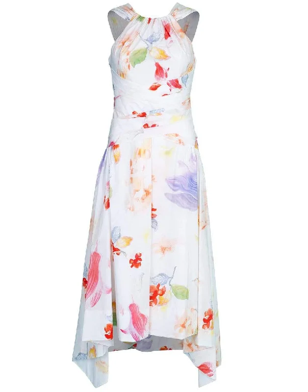 Printed Cotton Halter Dress