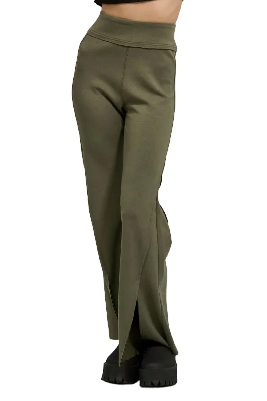 Ready Or Not Flare Pant In Muted Green