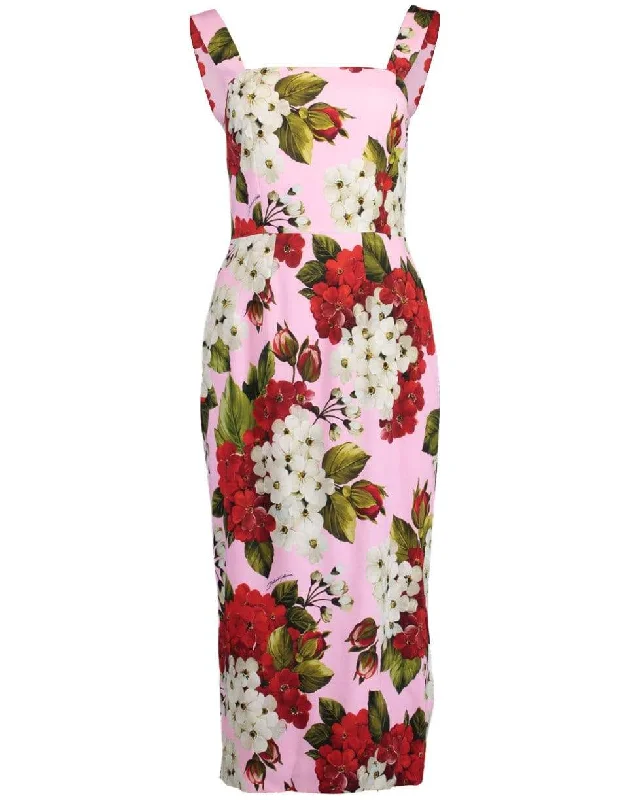 Square Neck Flower Print Tank Dress