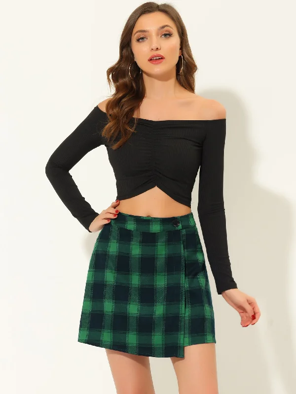 Plaid Layers High Waist Skater A-Line Tartan Skirt