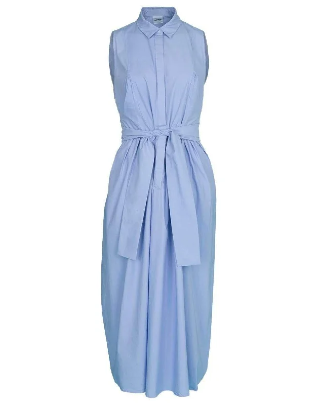 Sleeveless Tie Waist Shirtdress