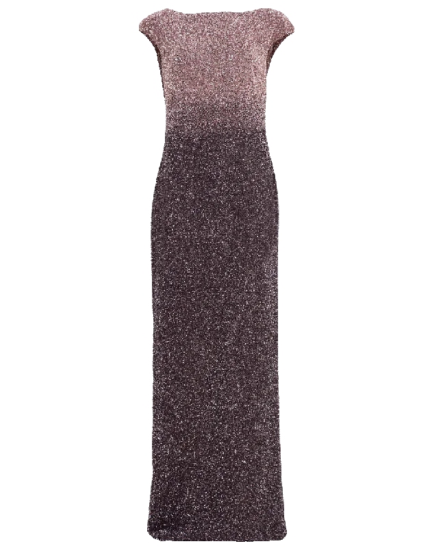 Sequin Cowl Back Dress