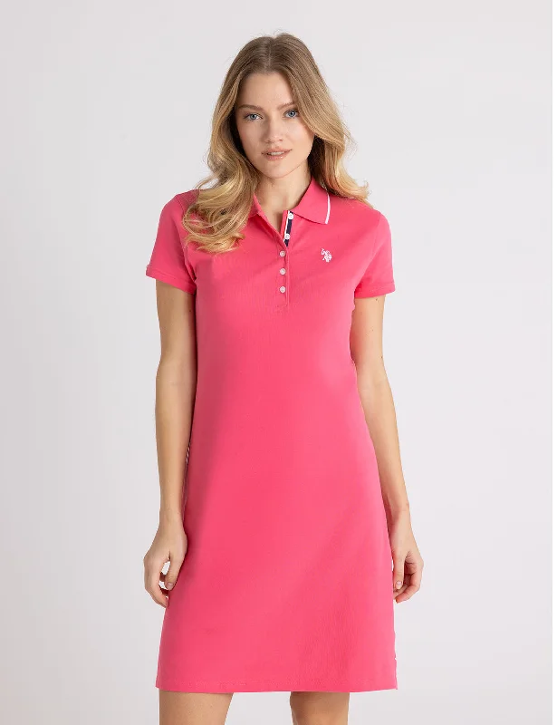 TIPPED POLO DRESS