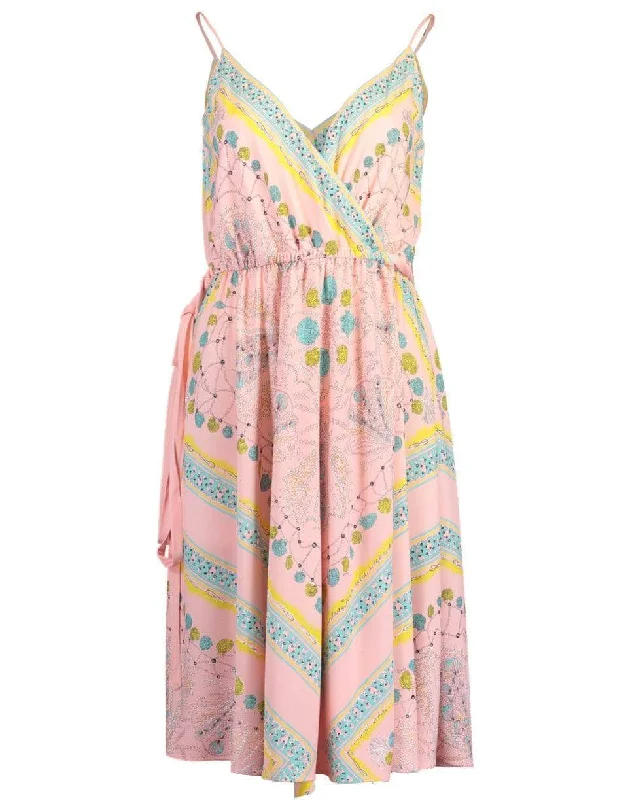 Rosa Turchese Print Jersey Wrap Dress