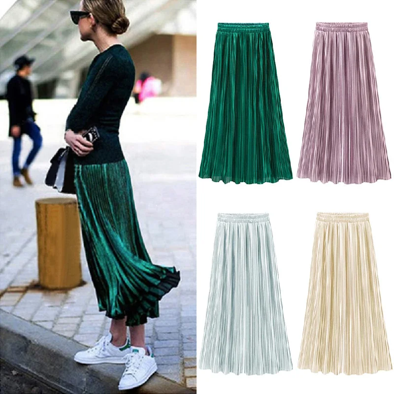 #35 summer skirt winter Vintage Casual High Waist Long Solid Fashion Daily Pleated Skirt japanese streetwear steampunk skirt