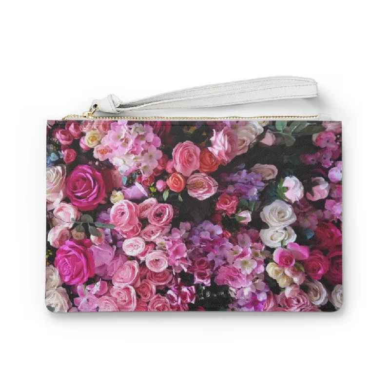 Floral Bouquet Design Vegan Zipped Clutch Bag