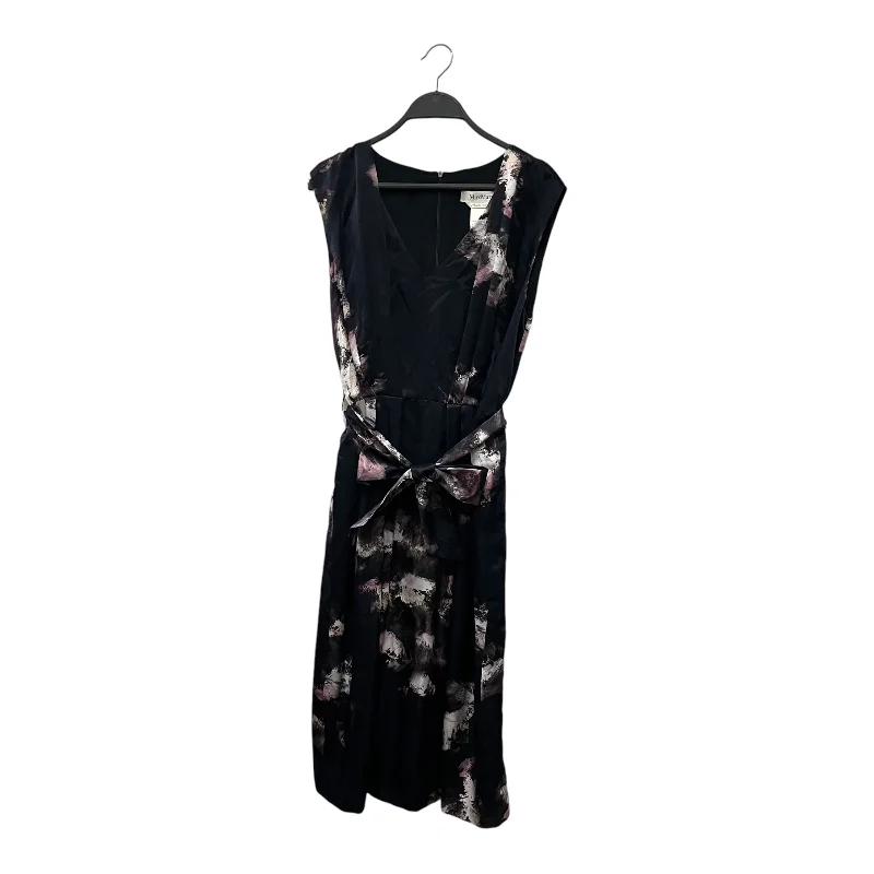 MAX MARA/SS Dress/10/Floral Pattern/Silk/NVY/