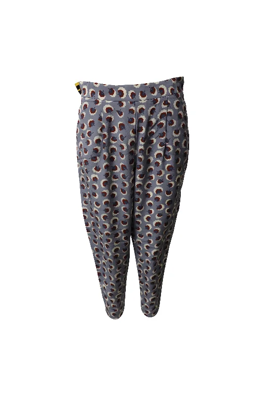 Stella McCartney Cropped Trousers in Floral Print Silk