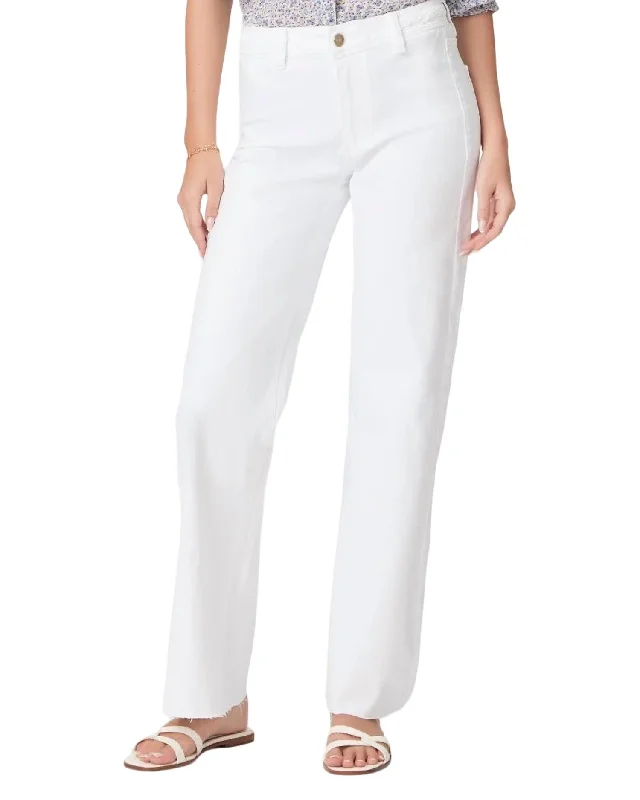 Leenah High Rise Braid Jeans In Crisp White