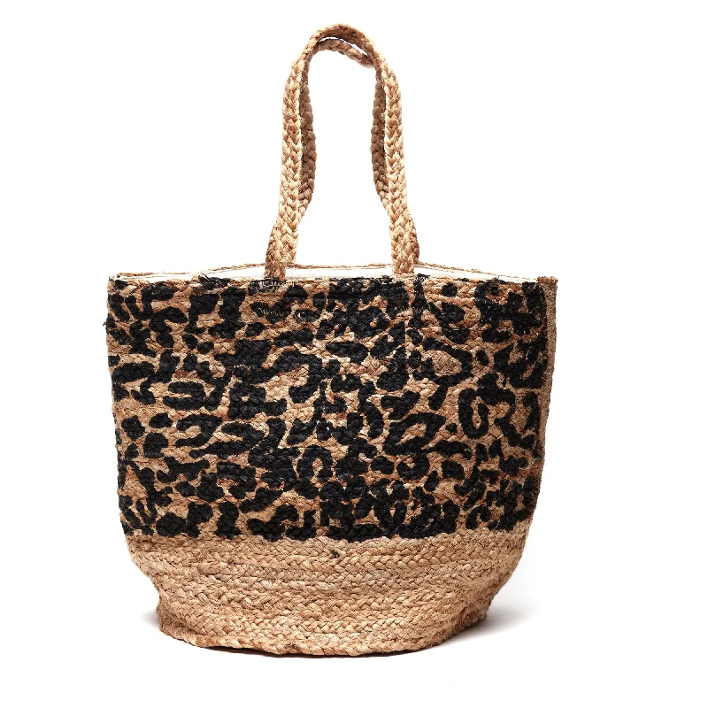 SANA Leopard Printed Jute Basket