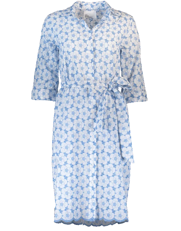 Mini Cornflower Eyelet Shirt Dress