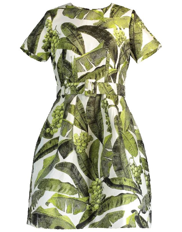 Banana Leaf Jacquard Dress