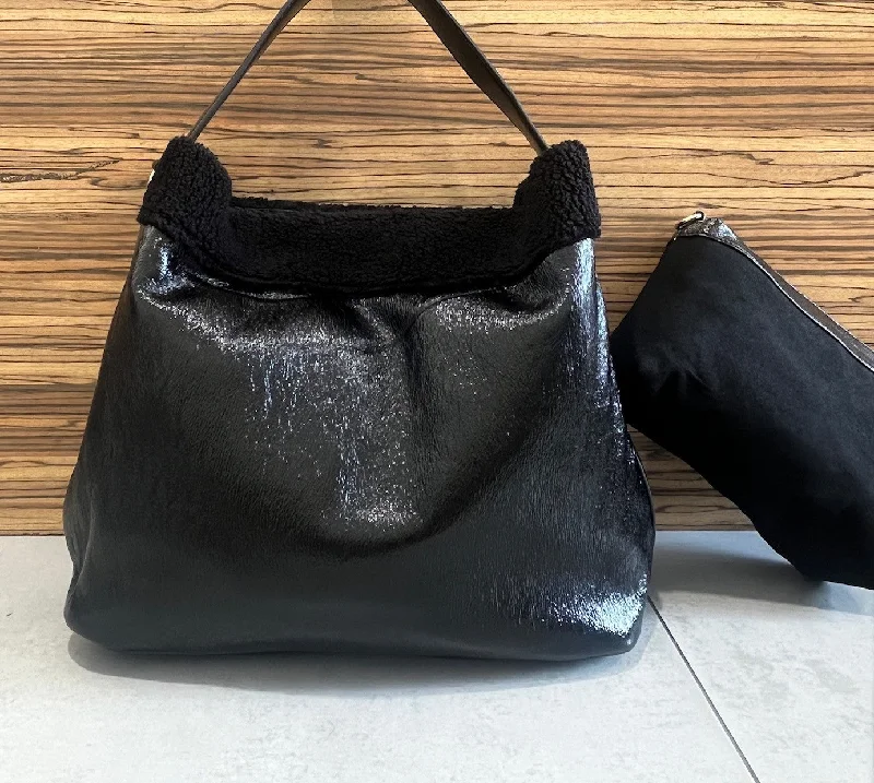 2 for 1 Fur Trim Hand Bag