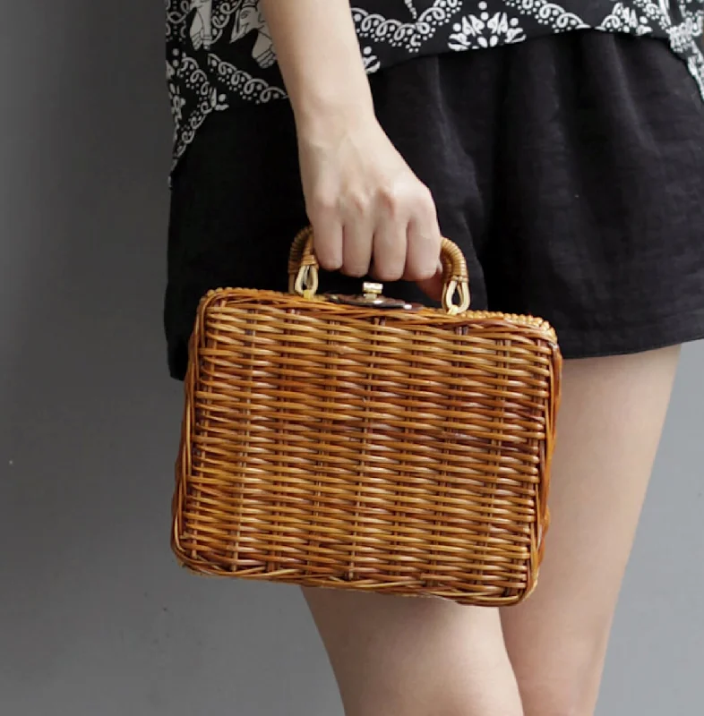 Mini Vintage Wicker Clutch Bag