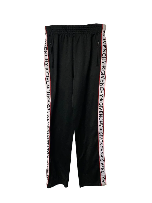 Givenchy Logo Tape Track Pants in Black Polyester