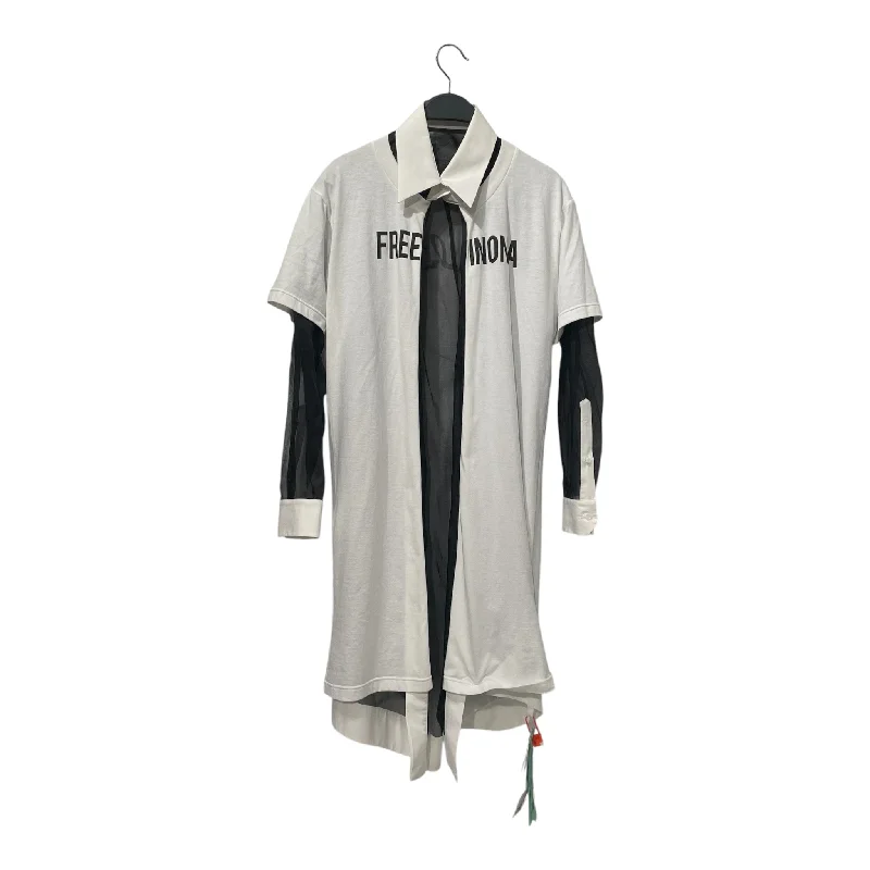 OFF-WHITE/Shirt Dress/44/BLK/Maxi Length/OFF WHITE BLACK DOUBLE LAYER