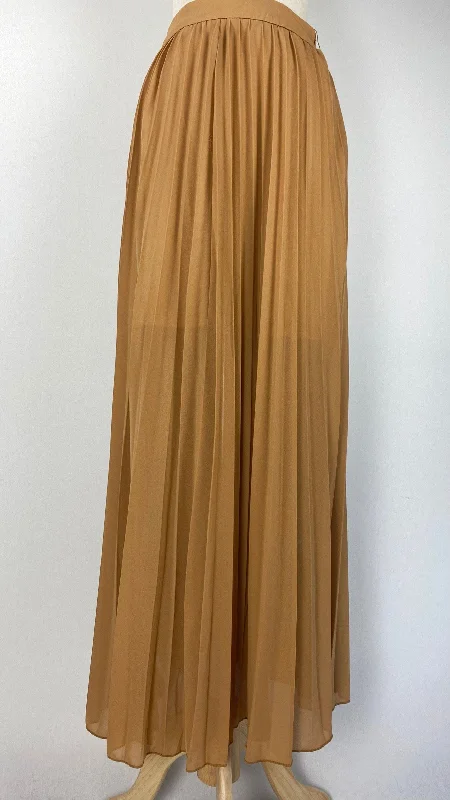 Pleated Maxi Skirt, Tan