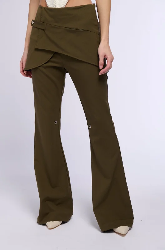 FEELING BRAND NEW WOVEN SKIRT FLARE LEG PANT