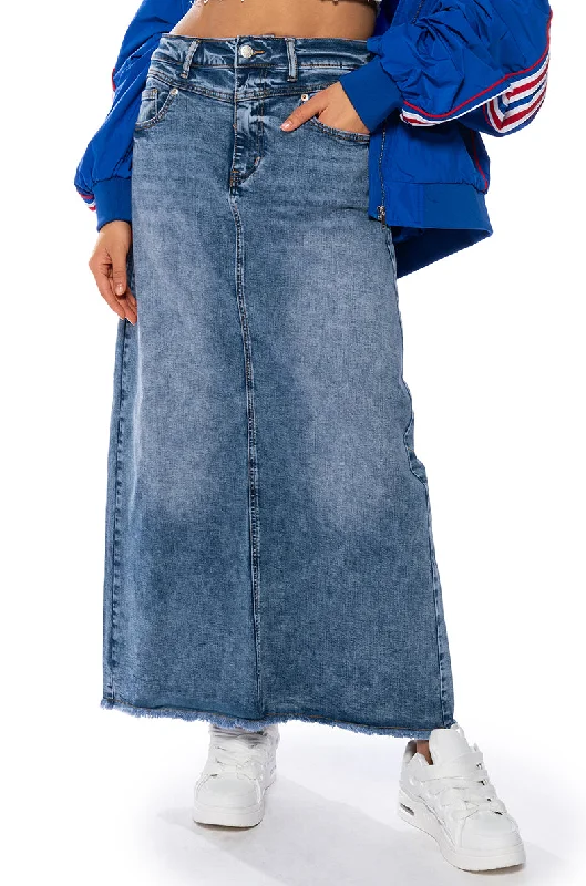 THROWBACK DENIM MAXI SKIRT