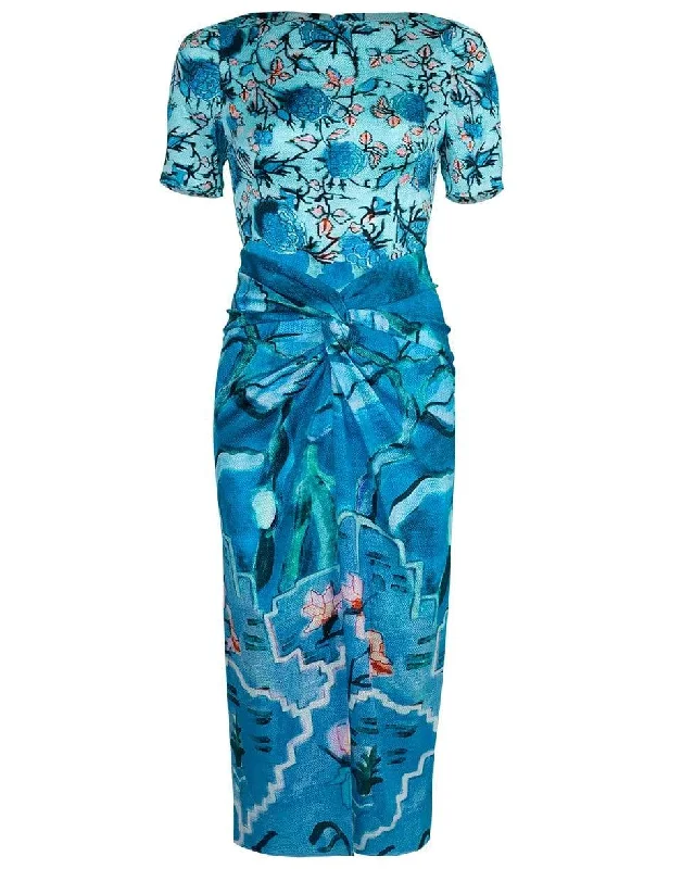 Printed Silk Twist Dress