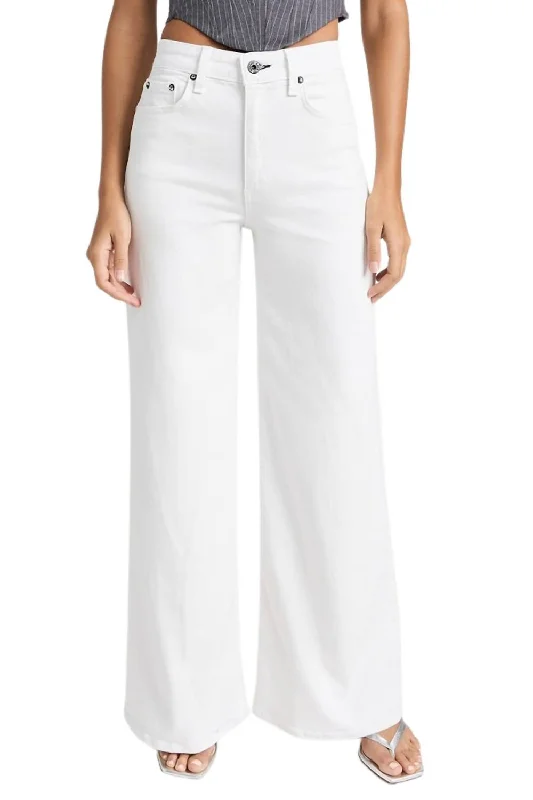 Wide Leg Denim Pant In Ivory