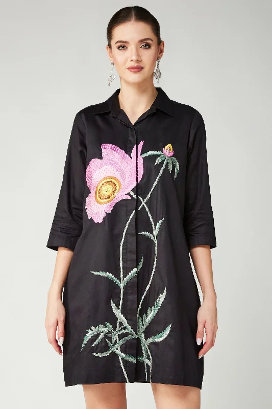 Pink Poppy Shirt Dress