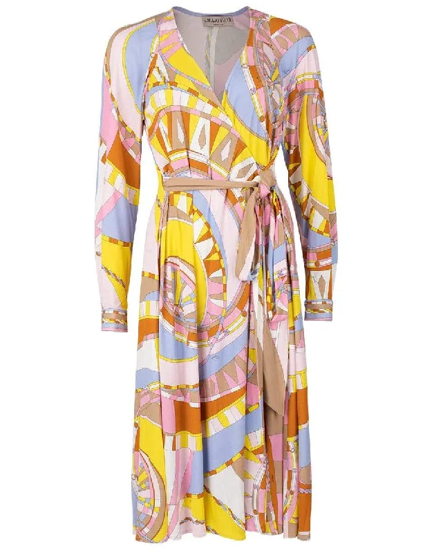 Wrap Print Dress