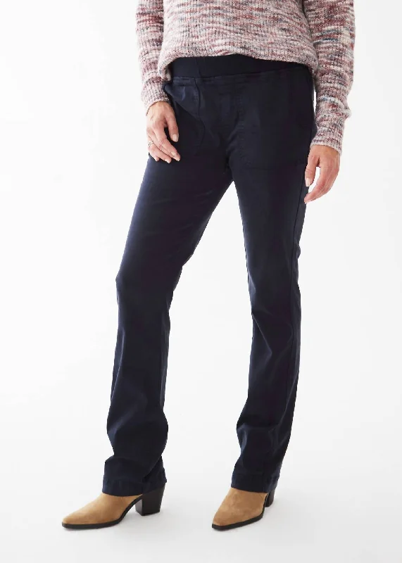 Pull-On Bootcut Tencel Pant In Navy