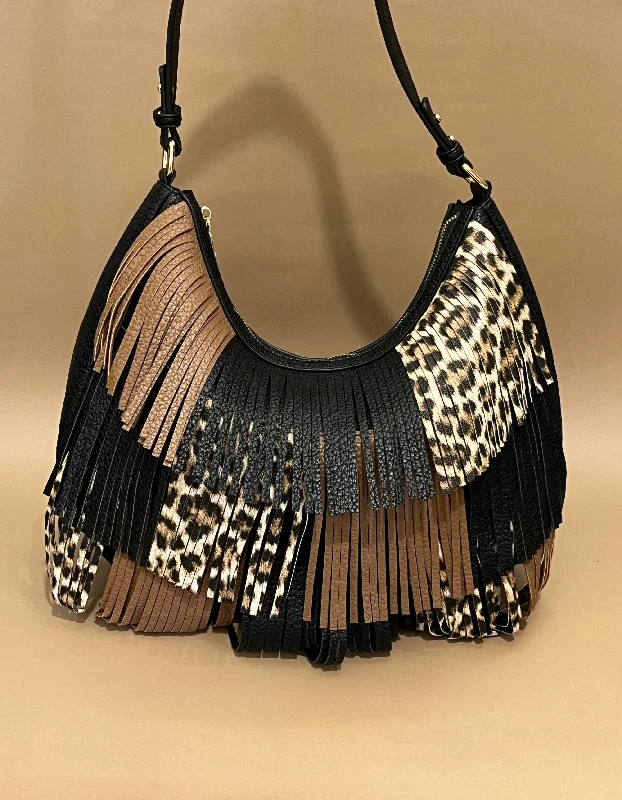 Animal Print Hand Bag with Fringes