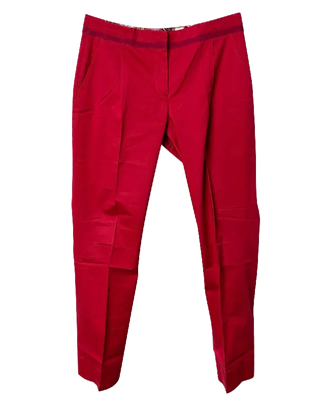 Salvatore Ferragamo Trousers in Red Cotton