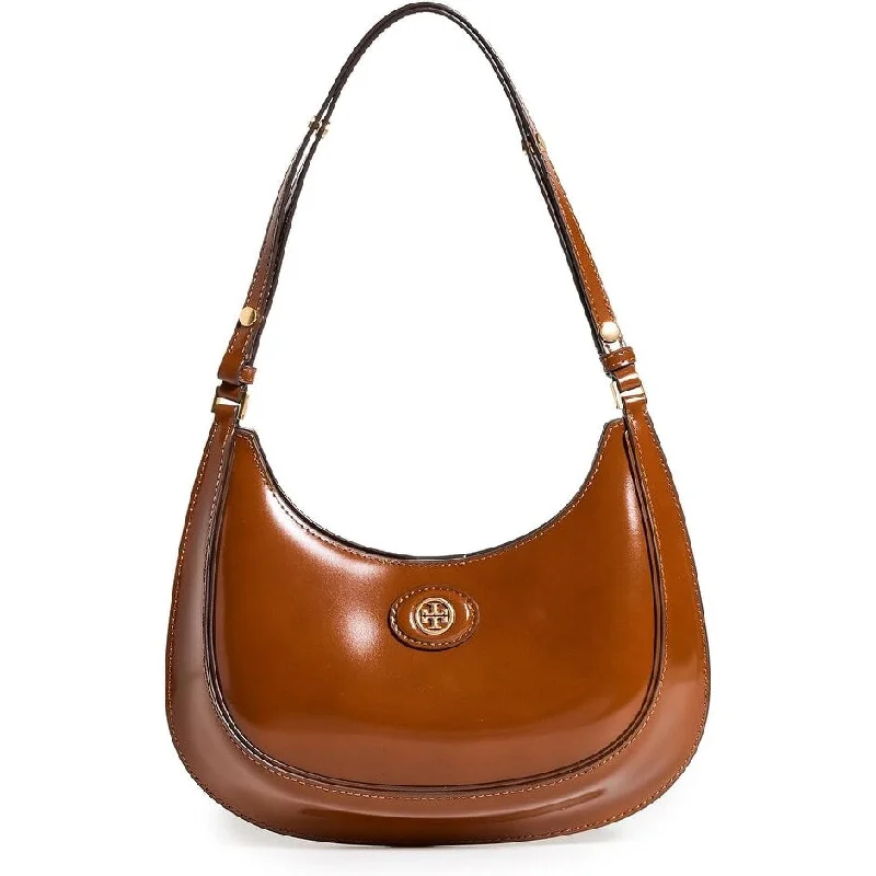 Tory Burch Women's Robinson Spazzolato Convertible Crescent Bag, Dark Sienna