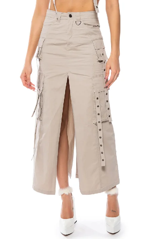 DOWN FOR ANYTHING CARGO MAXI SKIRT