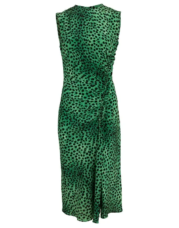 Sleeveless Leopard Sheath Dress