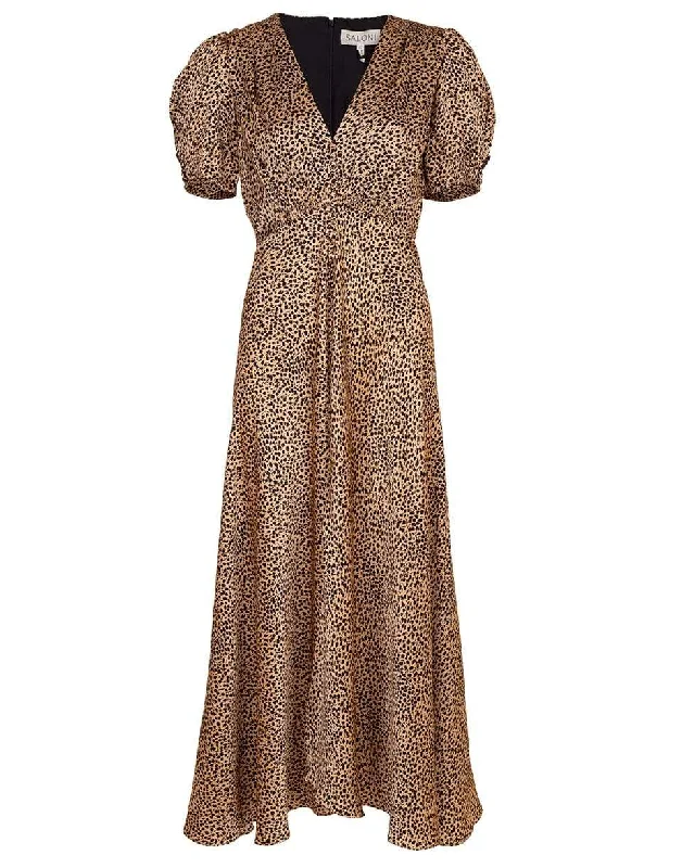 Lea Leopard Print Long Dress