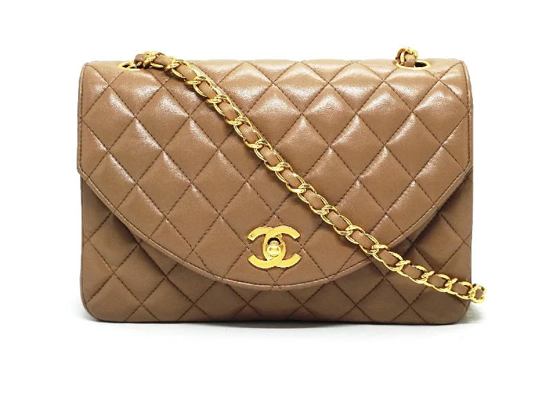 Chanel Vintage Rare Camel Lambskin Single Flap