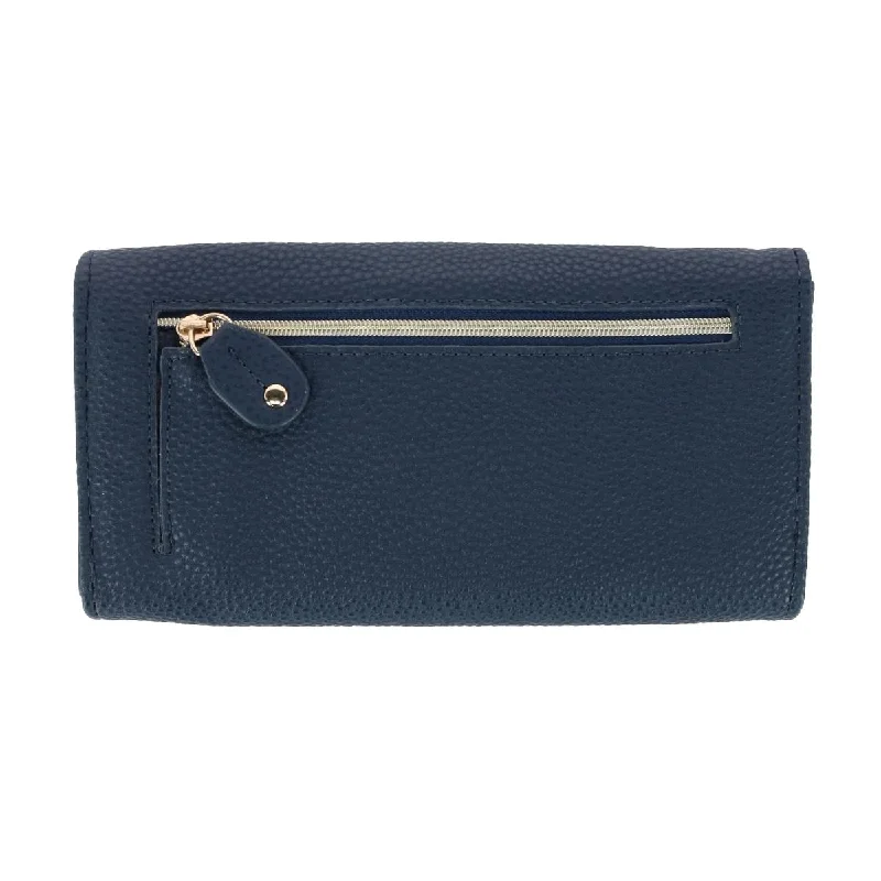 Buxton Women's Solid Colored Vegan Leather Bianca Clutch Wallet - one size