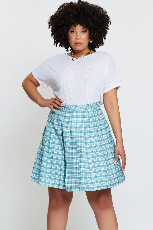 Check Mini Tennis Skirt Pleated