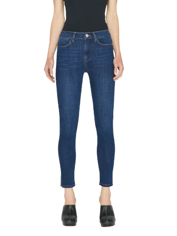 Le High Skinny Outseam Slit Jean In Majesty