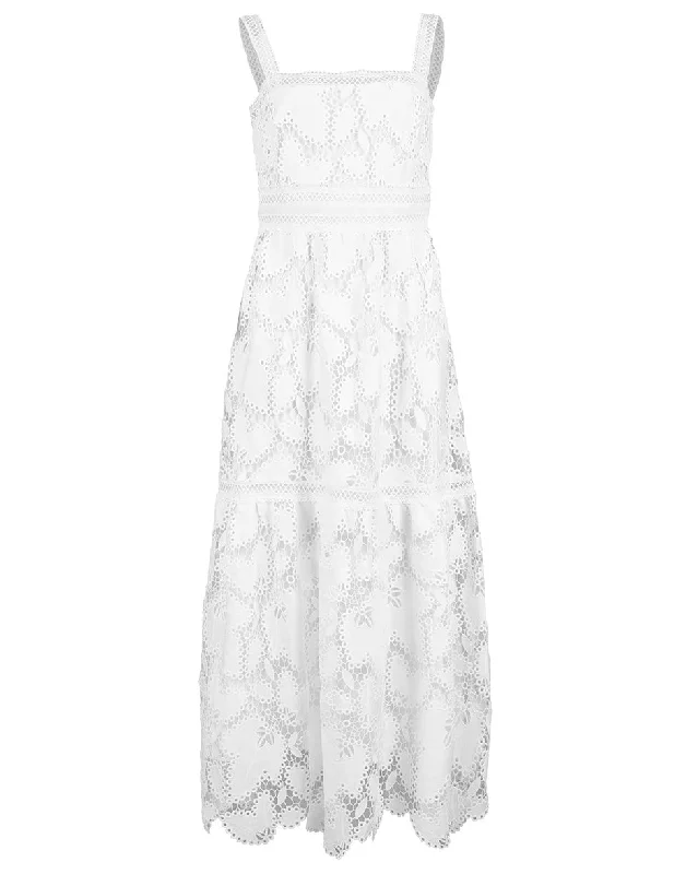 Guipure Lace Tiered Maxi Dress