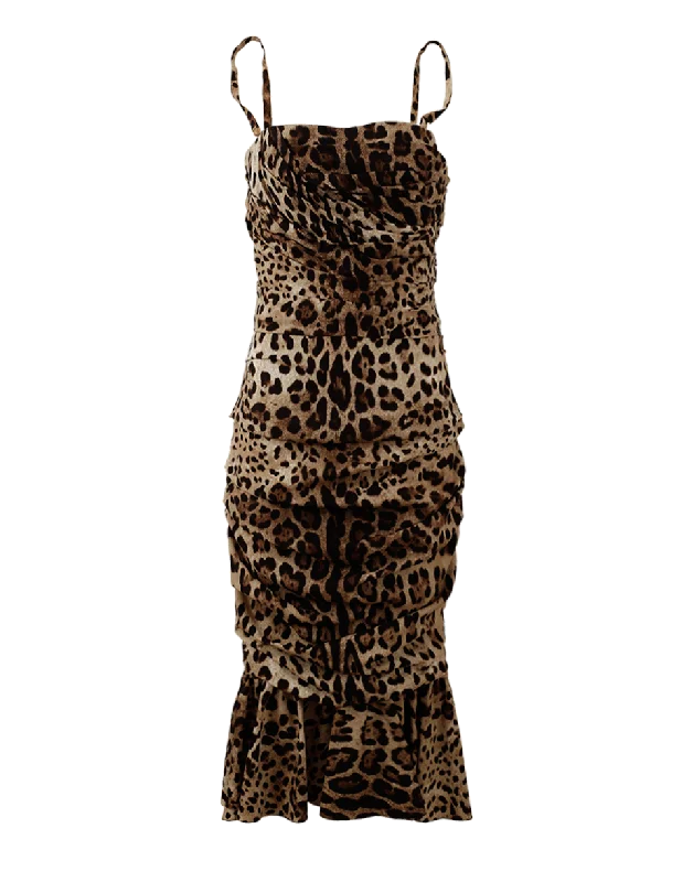 Leopard Ruched Dress